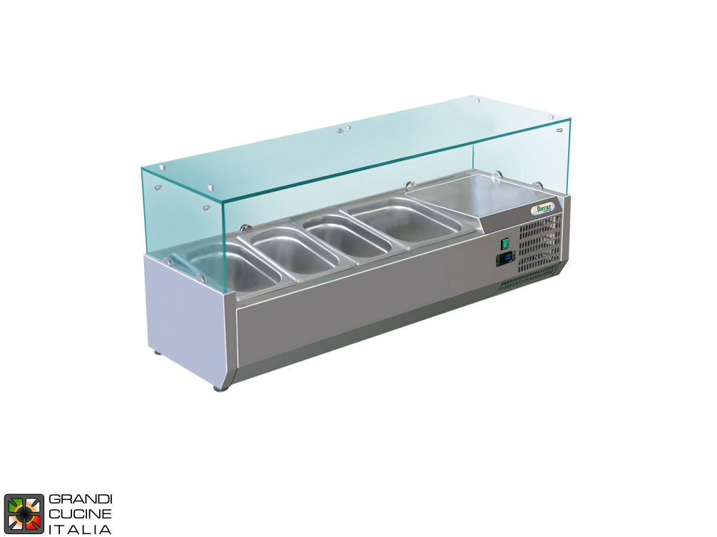 Refrigerated glass cabinet for Ingredients - Positive Temperature +2 / +8°C - Width 120 Cm