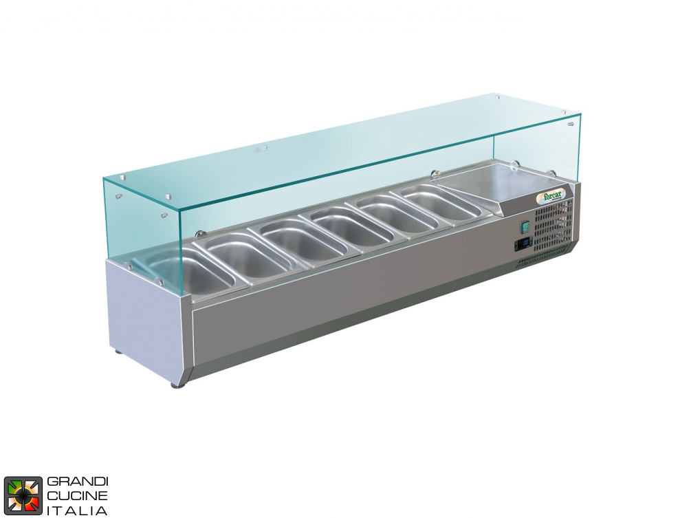  Refrigerated glass cabinet for Ingredients - Positive Temperature +2 / +8°C - Width 150 Cm