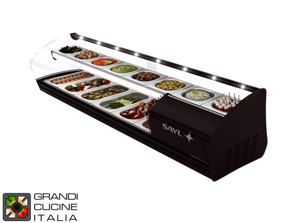  Dual Refrigerated Surface Showcase for Ingredients - 14 GN Bowls Capacity - Positive Temperature +2/+5 °C
